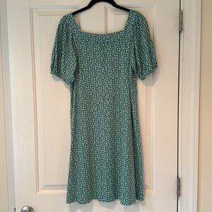 Loft Green Floral Dress size XS